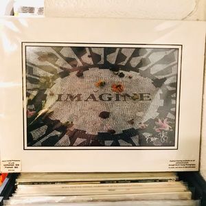 John Lennon “Imagine” at Strawberry Fields matted photo